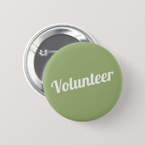 Sage Green Pin_back Volunteer Buttons