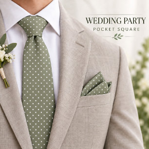 Sage Green Pin Dot Wedding Pocket Square Bandana