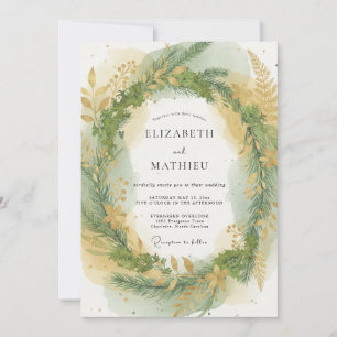 Sage Green Pine Forest Wedding Invitation