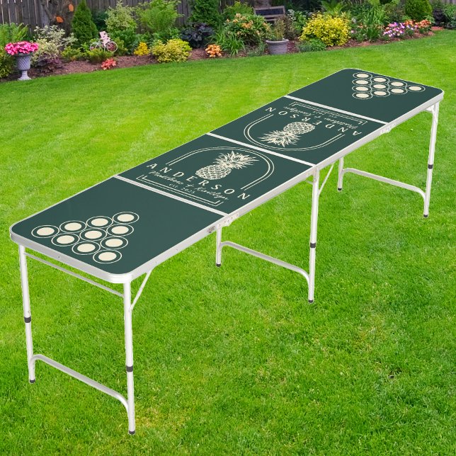 Sage Green Pineapple Wedding Arch & Name Beer Pong Table (Creator Uploaded)