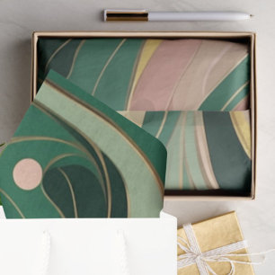 Sage green pink abstract Wrapping Paper 3 Sheets