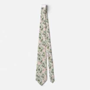 SAGE GREEN PINK BOTANICAL TIE GIFT FOR DAD