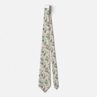 SAGE GREEN PINK BOTANICAL TIE GIFT FOR DAD