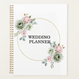 Sage Green & Pink Flowers Wedding Planner