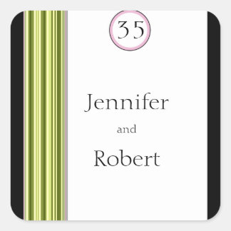 Sage Green Pink Stripe Monogram Envelope Seal
