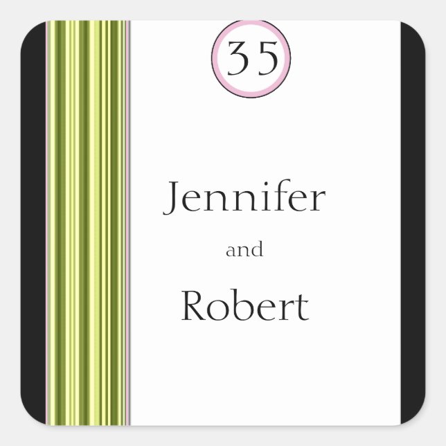 Sage Green Pink Stripe Monogram Envelope Seal (Front)