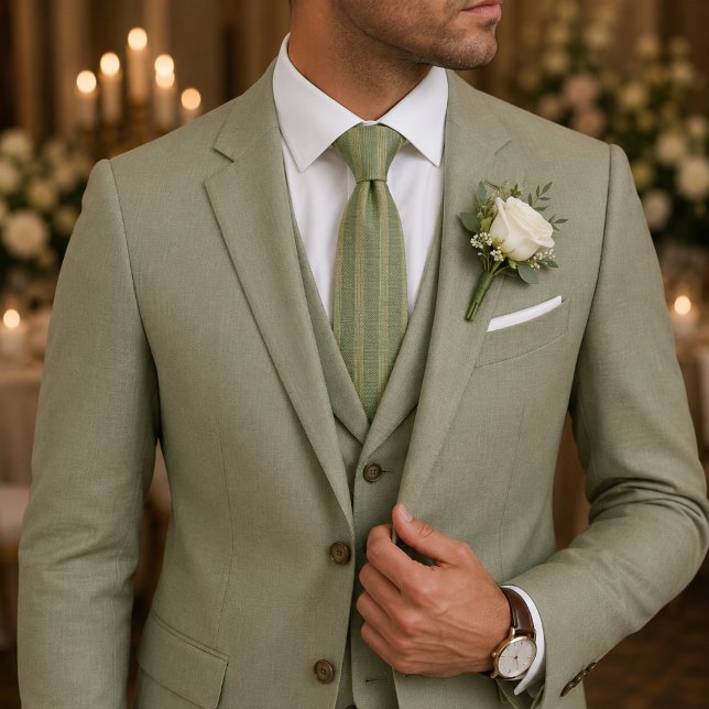 Sage Green Pinstripe Neck Tie (Creator Uploaded)