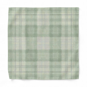 Sage green plaid pocket fold bandana