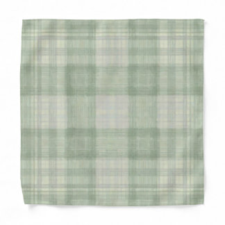 Sage green plaid pocket fold bandana