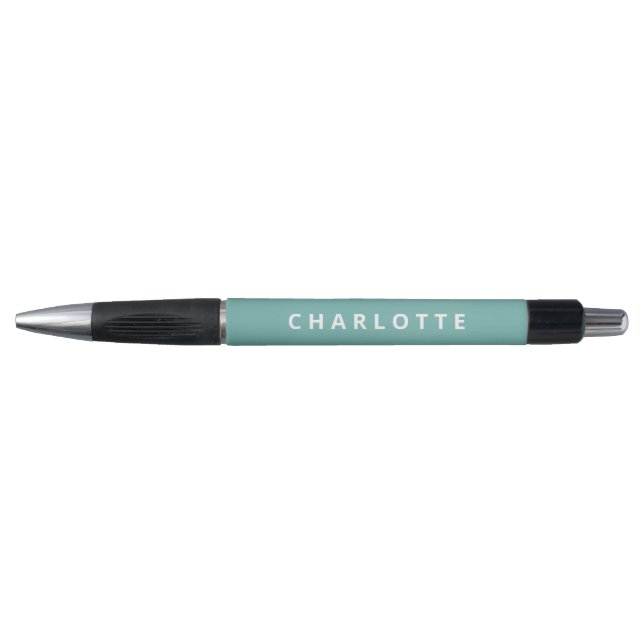 Sage Green Plain Minimalistic Custom Name  Pen (Front)