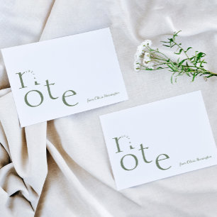 Sage Green Playful Just a Note in Motion w/ Script Card