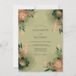 Sage Green Poetic Botanical Wedding Invitation