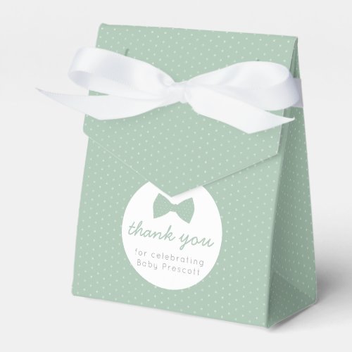 Sage green polka dot bow tie baby shower