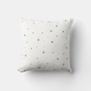 Sage Green Polka Dot Throw Pillow