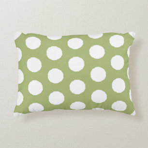 Sage Green Polka Dots Accent Pillow