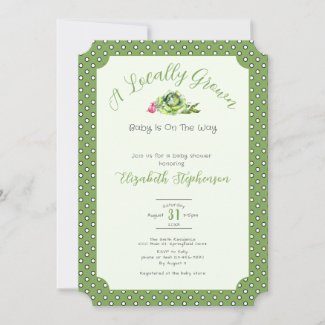 Sage Green Polka Dots Locally Grown Baby Shower
