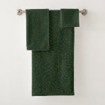 Sage Green Polka Dots Modern Pattern Bath Towel Set