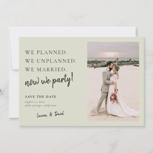 Sage Green Post Wedding Update Save the Date