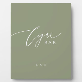 Sage Green Premium Wedding Cigar Bar Sign Plaque
