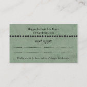 Sage Green Professional Appointments Business Card (Back)