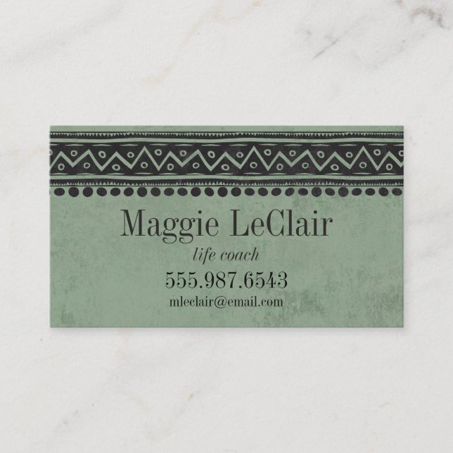 Sage Green Professional Appointments Business Card (Front)