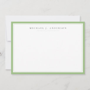 Sage Green Professional Correspondence Note Card