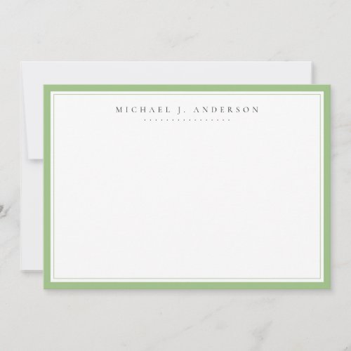 Sage Green Professional Correspondence      Note Card