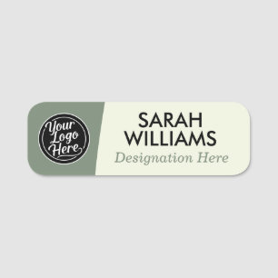 Sage Green Professional Logo Name Title Tag