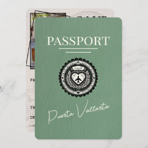 Sage Green Puerta Vallarta Passport Save The Date