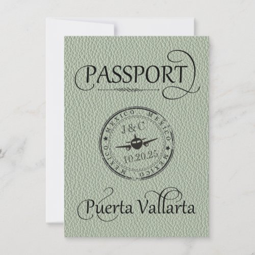 Sage Green Puerta Vallarta Passport Save The Date