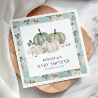 Sage Green Pumpkin Floral Fall Baby Shower