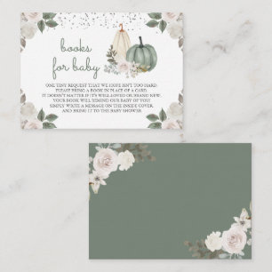 Sage Green Pumpkin Floral Fall Book Request Enclosure Card