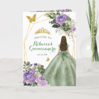 Sage Green Purple Quinceañera Program Template