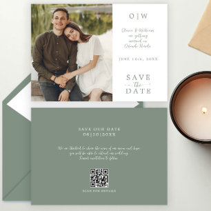Sage Green QR Code Photo Save the Date