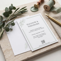 Sage Green Quiet Luxury QR Code Wedding