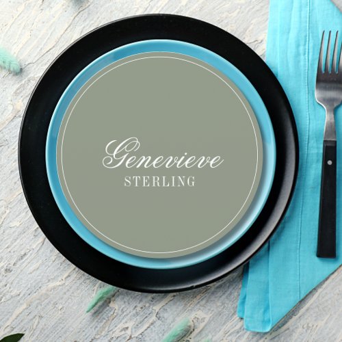 Sage Green Quiet Round Wedding Guest Place Program