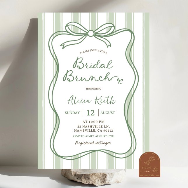 Sage Green Quirky Bridal Shower Invitation (Creator Uploaded)
