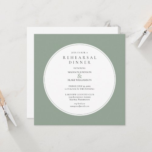 Sage Green Rehearsal Dinner Invitation