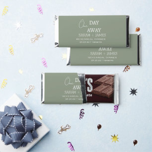 Sage Green Rehearsal Dinner One Day Away Wedding Hershey Bar Favors
