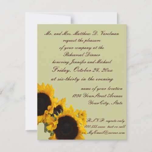 Sunflowers on Sage Green Invite