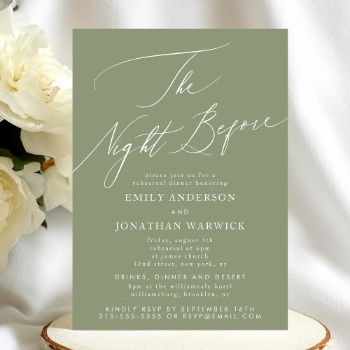 Sage Green Rehearsal Dinner Wedding