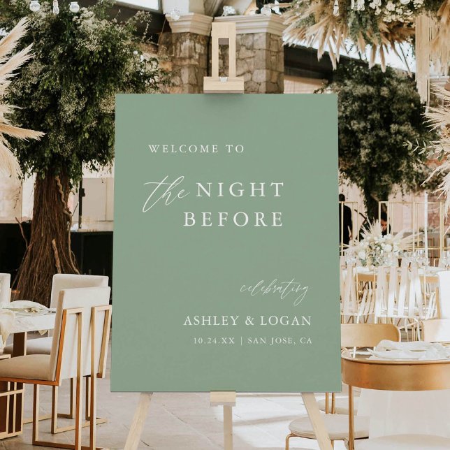 Sage Green Rehearsal Dinner Welcome Foam Board (Creator Uploaded)