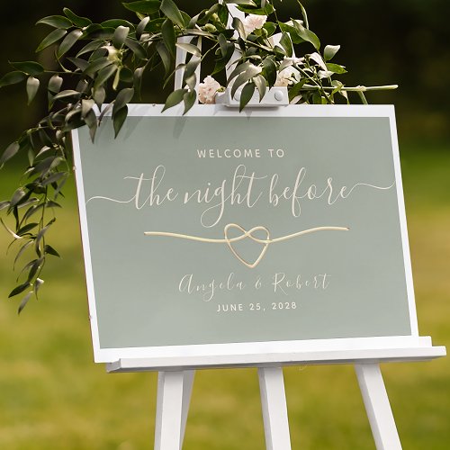 Sage Green Rehearsal Dinner Welcome Poster