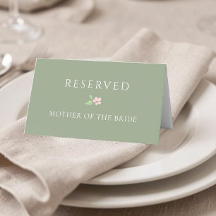 Sage Green   RESERVED for Wedding Place Card