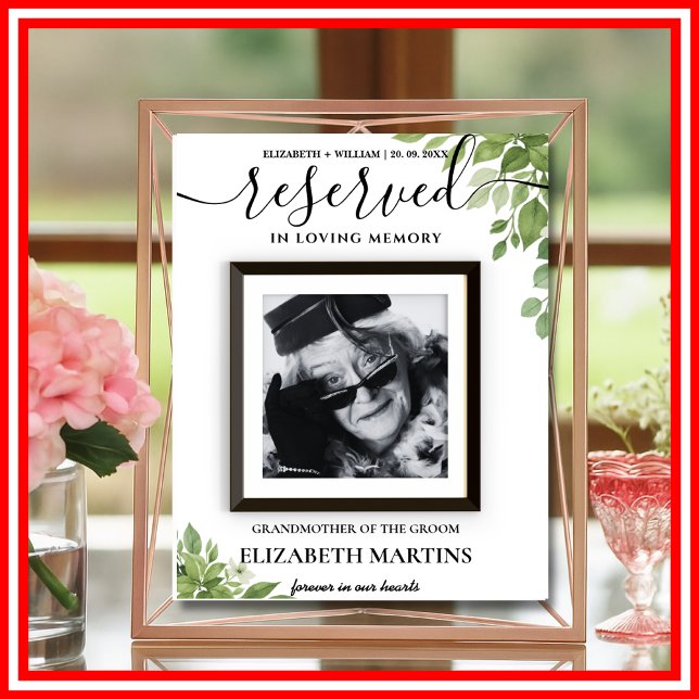 Sage Green Reserved Seat Wedding Sign Deceased  (Creator Uploaded)