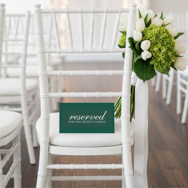 Sage Green Reserved Wedding Ceremony Chair Table Tent (Add a graceful touch to your ceremony with this Sage Green Reserved Wedding Chair Sign!)