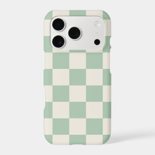 Sage Green Retro Check Iphone 18 Pro Case