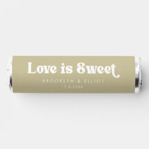 Sage Green Retro Type Love Is Sweet Wedding Breath Savers® Mints