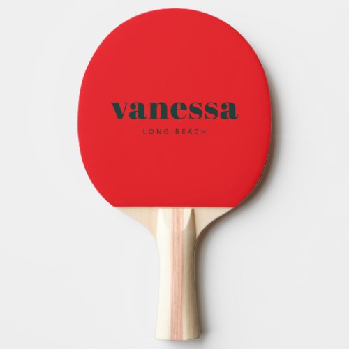 Sage Green Reverse Minimal Modern Classic Name Ping Pong Paddle
