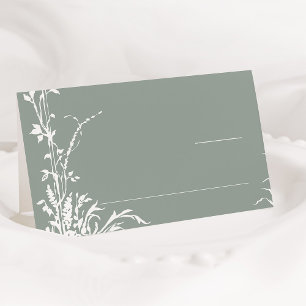 Sage Green Romantic Botanical Garden Wedding Place Card